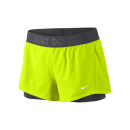 Nike Women's Nike Circuit 2 in 1 Woven Shorts - Volt Green/Black