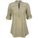 Brave Soul Women's Military Shirt - Beige