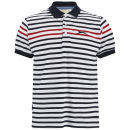 Slazenger Men's Pearce Striped Polo Shirt - White/Navy/Red