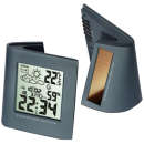 Solar Dual Powered Weather Station and Alarm Clock - Black