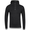 Brave Soul Men's Gavara Knitted Hooded Jumper - Charcoal