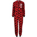 Minnie Mouse Women's Printed Fleece Onesie - Black & Red