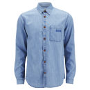 Jack & Jones Men's Sharp Long Sleeve Denim Shirt - Light Blue Denim 