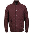 Brave Soul Men's Adder Padded Baseball Jacket - Burgundy