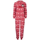 Betty Boop Women's Argyle Fleece Onesie - Red