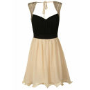 Little Mistress Women's Embellished Shoulder Prom Dress - Black/Cream
