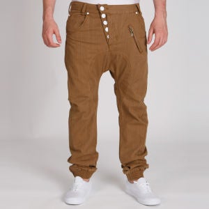 Brave Soul Men's Cuffed Chinos - Tobacco