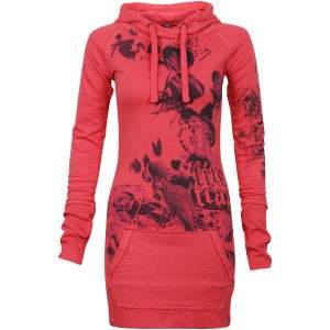 Firetrap Women's Andrez-Media Long Hoody - Papaya