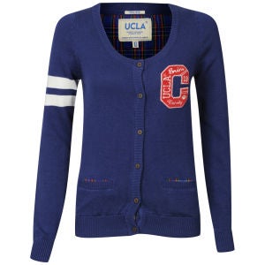 UCLA Women's Flowers Knit Collegiate Cardigan - Twilight Blue