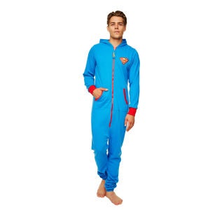DC Comic Men's Superman Adult Jumpsuit - Blue