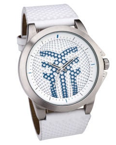 Fenchurch Round Logo Dial Leather Strap Watch