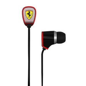 Ferrari Scuderia R100 Earphones by Logic3 (Includes Mic) - Black