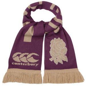 Canterbury Men's England Rugby Acrylic Scarf - Burgundy/Gold