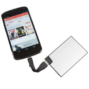 Ultra Slim Credit Card Power Bank 1500 mAh - Silver