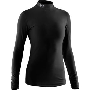 Under Armour Women's Coldgear Compression Mock Long Sleeve Top - Black/Silver