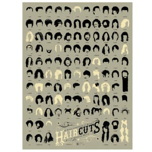 Haircuts of Hollywood Art Print by Pop Chart Lab