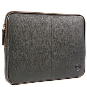 dbramante1928 Leather Laptop Case 13 Inch - 14 Inch - Black and Brown Piping