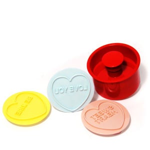 Love Hearts Cookie Cutter with 3 Stamps