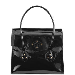 Penelope and Parker Lara Patent Leather Laptop Bag - Black