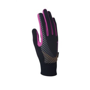 Nike Women's Elite Storm Fit Tech Run Gloves - Black/Club Pink/Laser Orange