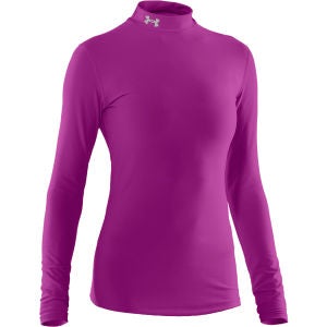 Under Armour Women's Coldgear Compression Mock Long Sleeve Top - Strobe/Silver