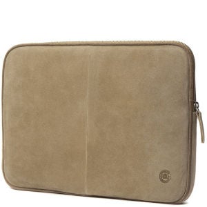 dbramante1928 Leather Laptop Case 13 Inch - 14 Inch - Beige Suede and Brown Piping