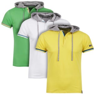 Men's Gorgan 3 Pack Hooded T-shirts - Yellow/White/Green 