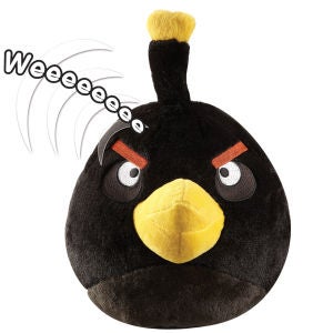Angry Bird 8 Inch Large Plush With Sound - Black