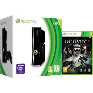 Xbox 360 250GB Matte Black Console: Bundle Includes Injustice: Gods Among Us