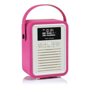 View Quest Retro Mini Bluetooth DAB+ Radio - Hot Pink