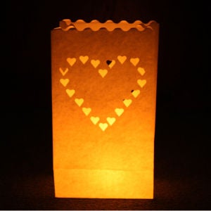 Candle Bags 5 pack - Large Heart Candle Bags