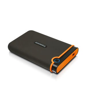Transcend StoreJet 25M2 500GB External USB 2.0 Hard Drive, Military Grade Shock Resistant - Orange
