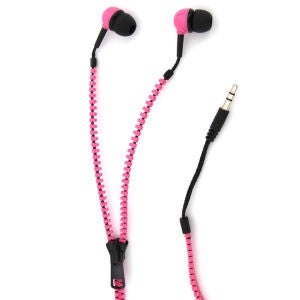 Zip Earphones Pink/Black