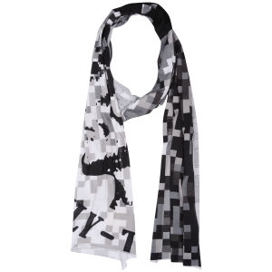 DIESEL CONTRAST PRINTED JERSEY SCARF