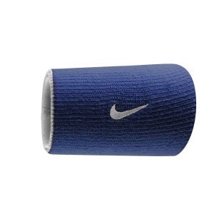 Nike Dri-Fit Home and Away Doublewide Wristband - Varsity Royal/White