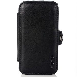 Knomo Black Leather iPhone 4 Folio Case