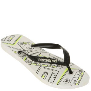 Havaianas Unisex 4 Nite Flip Flops - White/Black
