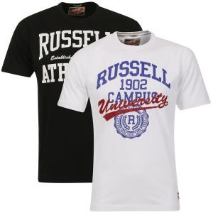 Russell Athletic Men's 2-Pack Stanfill & Enosa T-Shirt - Black/White
