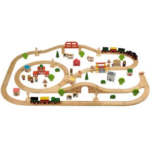 Tidlo Wooden Train Set (100 Pieces)