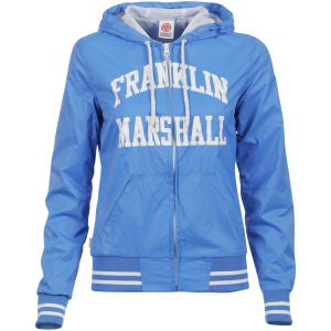 Franklin Marshall Women's Logo Zip Through Jacket - Malibu Blue
