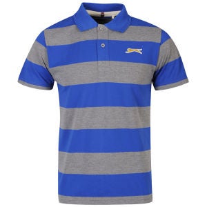 Slazenger Men's Striped Polo Shirt - Blue/Grey