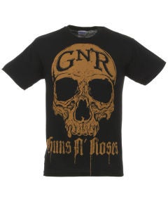 Men's Gun's N Roses Disch Skull T - Shirt - Black 