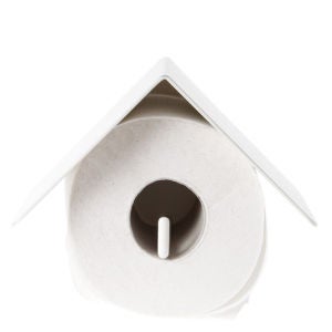 Bird House Toilet Roll Holder with Book Rest