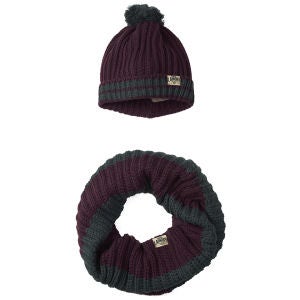 Tokyo Laundry Men's Hat and Snood Gift Set - Oxblood/Green Gables - One Size