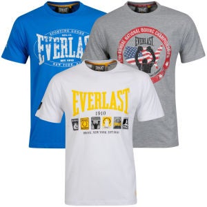 Everlast Men's 3-Pack Graphic T-Shirts - Grey Marl/White/Cobalt