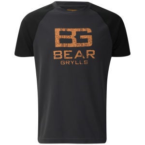 Craghoppers Men's Bear Grylls Technical T-Shirt (Large Logo) - Black Pepper