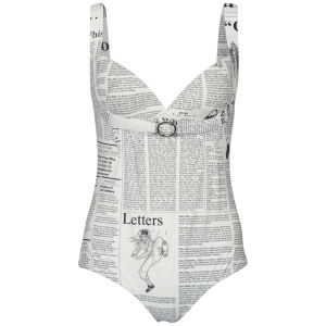 John Galliano Women's Newspaper Print Swimsuit - White