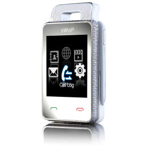 sWap Nova Crystal: World's Smallest Mobile Phone - White