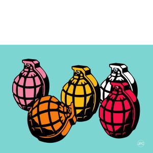 5 Grenades A3 Unlimited Johnny Cotter Print