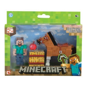 Minecraft Steve With Chestnut Horse Figure